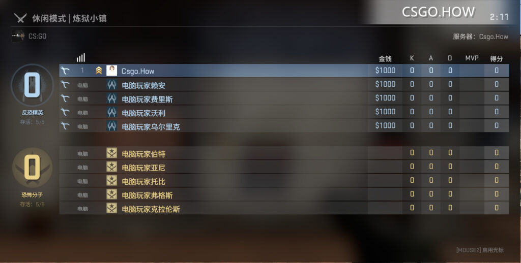 CSGO随机组队-交换队伍 控制台指令