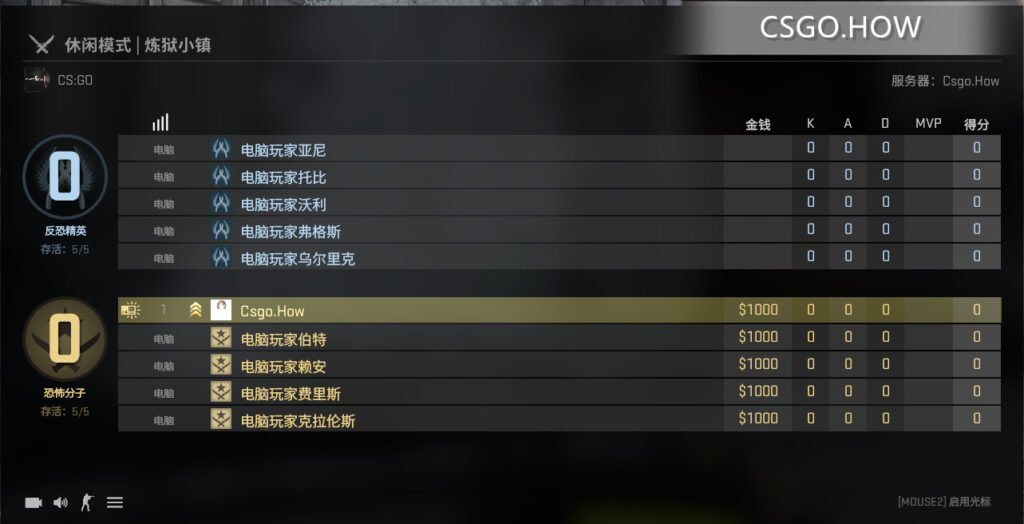 CSGO随机组队-交换队伍 控制台指令