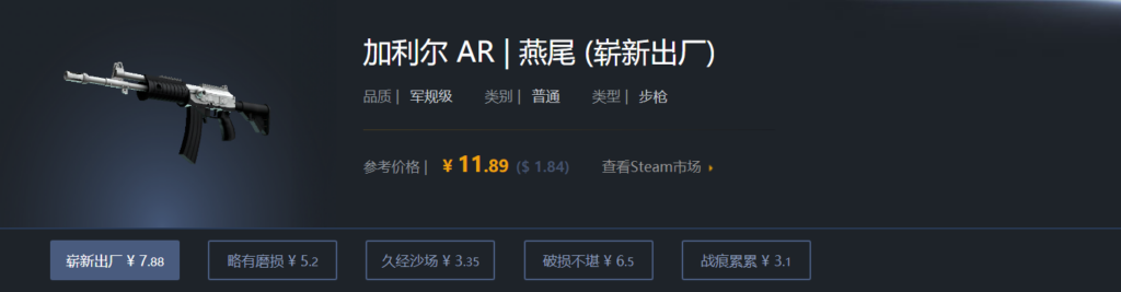 CSGO入门皮肤推荐