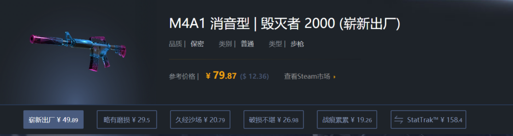 CSGO入门皮肤推荐