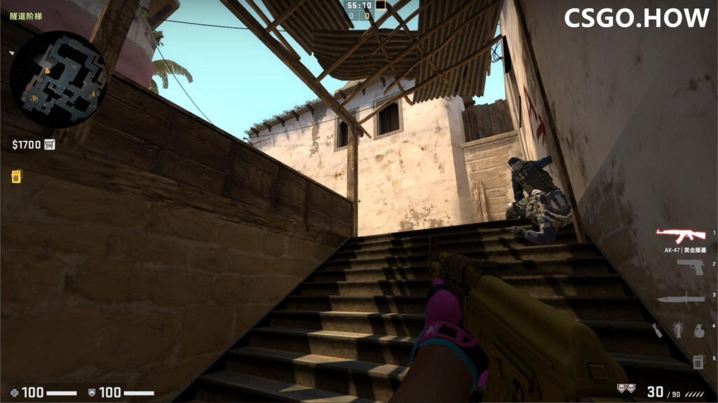 CSGO T方进攻荒漠迷城mirage下水道心得