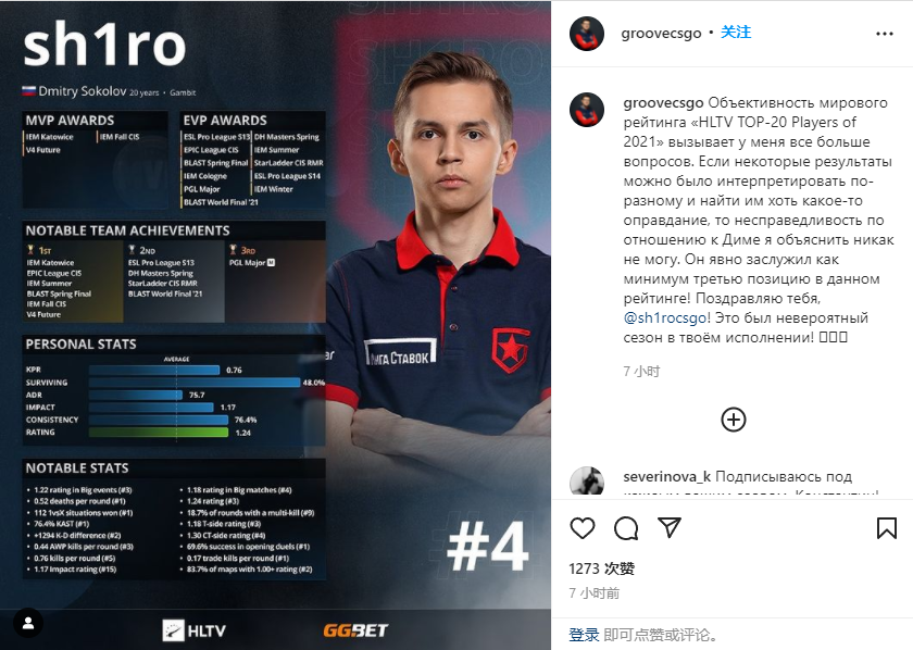 sh1ro排名引发热议 NiKo：获得第四名，感谢大…被抢了？ 