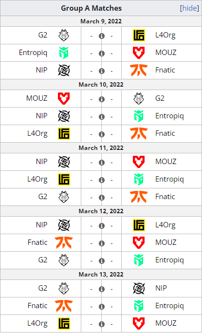 CSGO EPL S15 A组赛事赛程，G2揭幕战对阵LOF