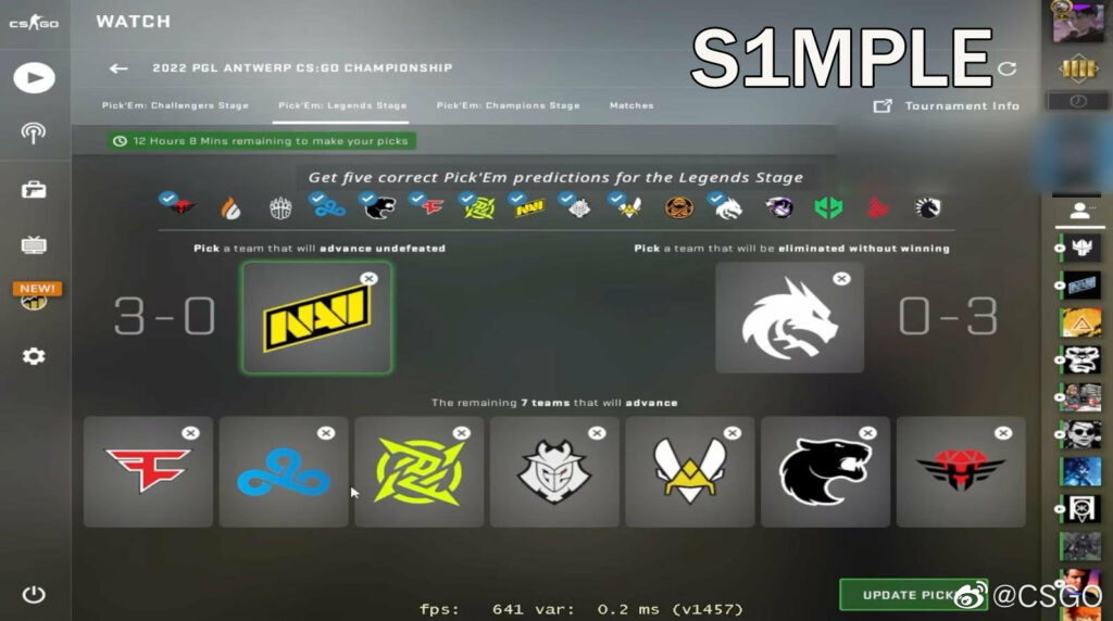 看看那些专业人士的2022 CSGO MAJOR传奇赛竞猜预测  s1mple