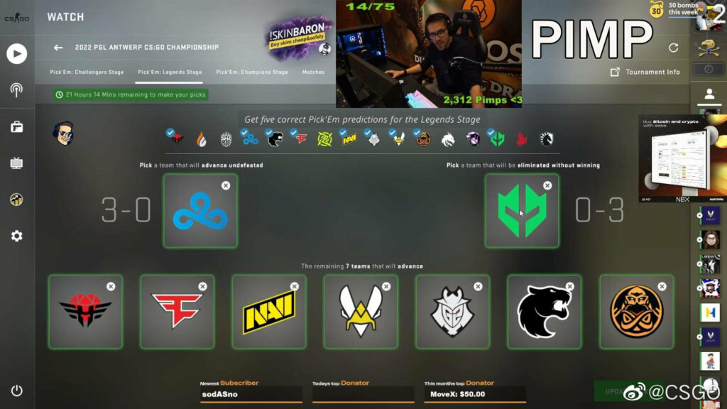 看看那些专业人士的2022 CSGO MAJOR传奇赛竞猜预测  pimp
