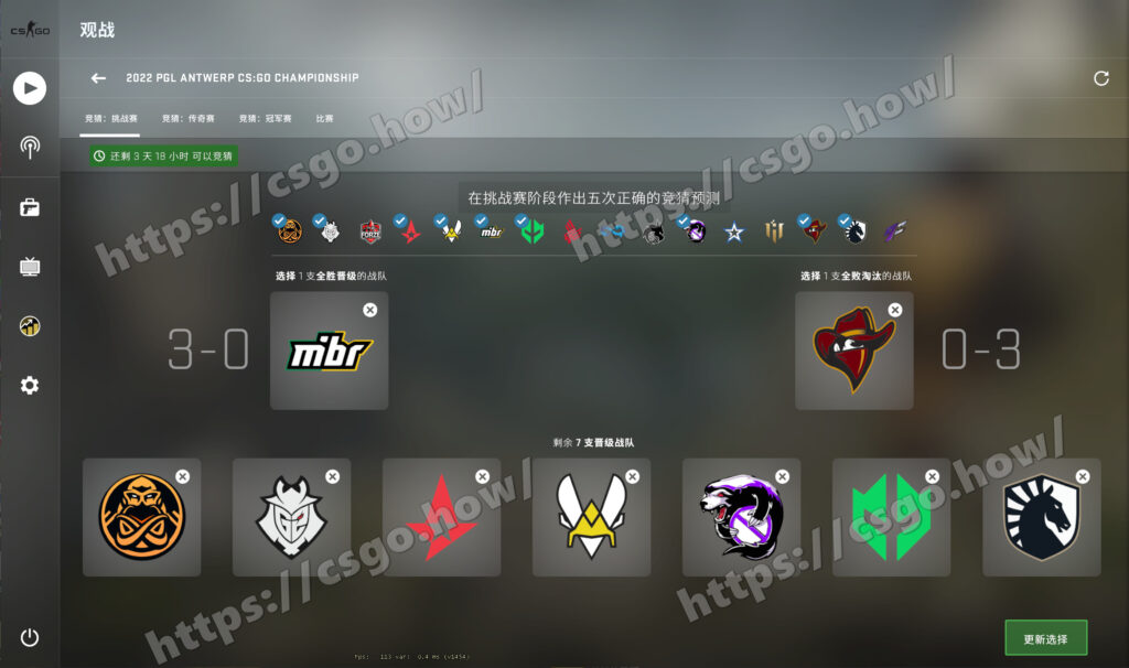 CSGO PGL 安特卫普 Major竞猜