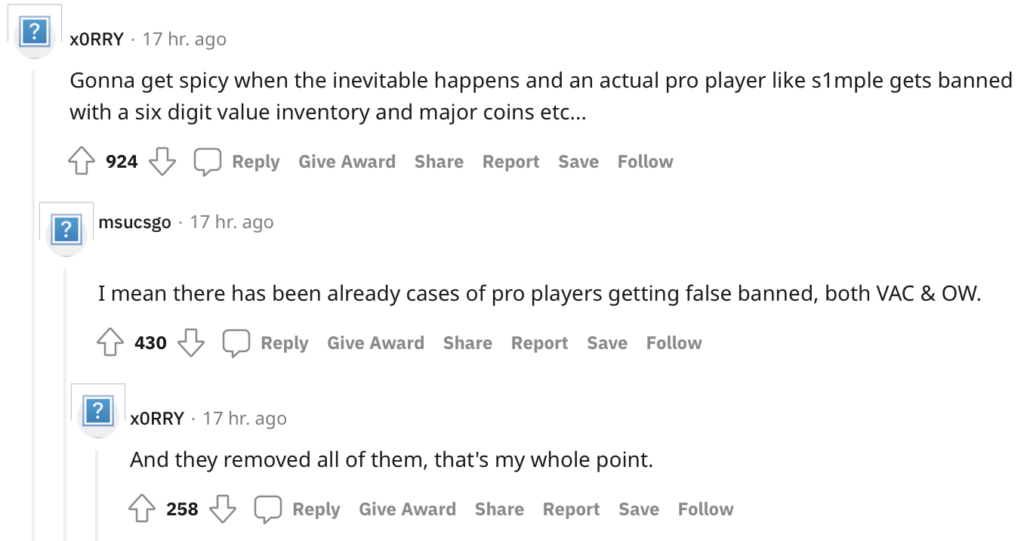 CSGO 某职业哥遭OW封禁引起社区争议 