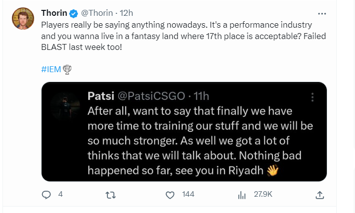 Thorin sarcastically mocked Patsi’s post-elimination statement: Is this kind of performance still acceptable?